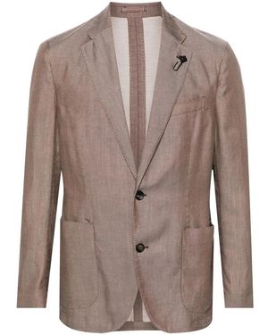 Lardini Blazer Monopetto Con Dettaglio Spilla - Marrone