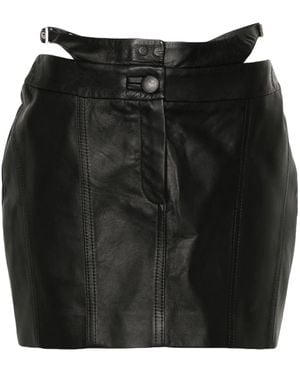 MITILIANE COUTURE Leather Bikini-Style Mini Skirt - Black