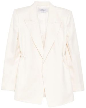 Gabriela Hearst Blazer À Lien De Resserrage Et Col À Revers Pointus - White