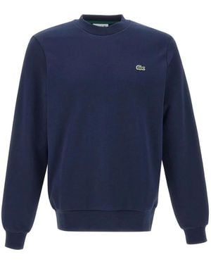 Lacoste Crew Neck Sweatshirt With Logo - Blue