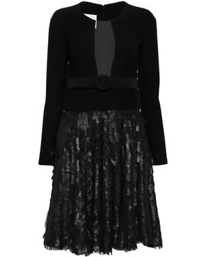 Gemy Maalouf Belted Fringed Midi Dress - Black