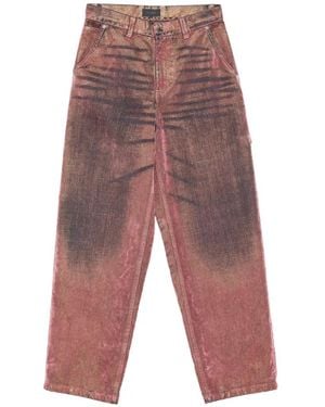 Haikure Washed-Effect Hammer-Loop Jeans - White