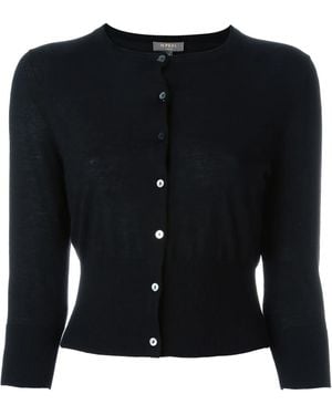 N.Peal Cashmere Superfine Cropped Cardigan - Black