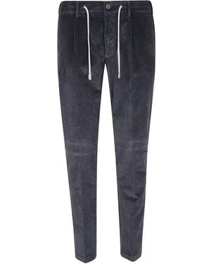 Eleventy Drawstring Corduroy Trousers - Blue
