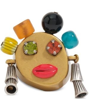 Bimba Y Lola Glass Mask Ring - Metallic