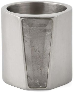Rick Owens Beveled Crystal Trunk Ring - Grey