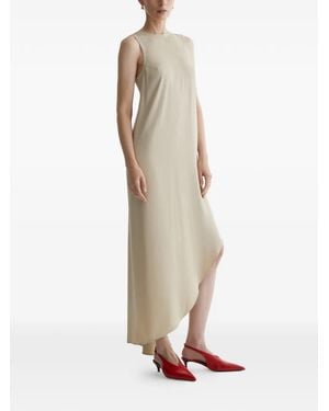 Aeron Glaze V-Neck Asymmetric Dress - White