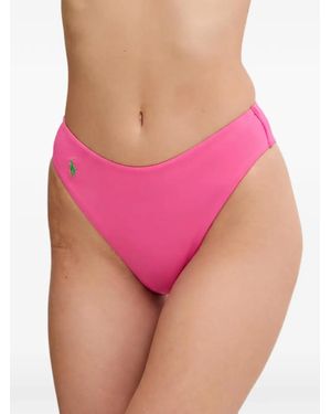 Polo Ralph Lauren Logo-Embroidered Bikini Bottoms - Pink