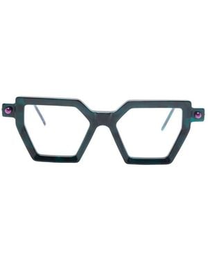 Kuboraum P26 Geometric-Frame Glasses - Green