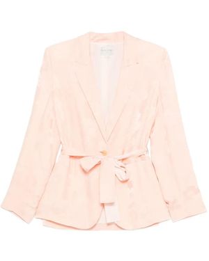 forte_forte Floral Belted Blazer - Pink