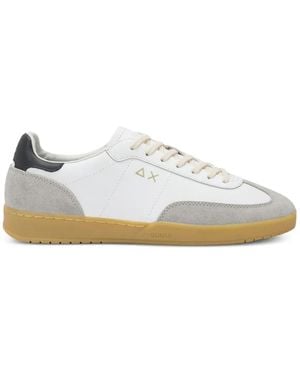 Sun 68 California Sun Panelled Leather Trainers - White