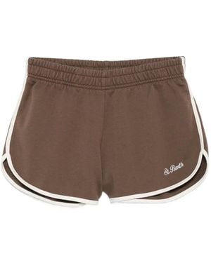 MC2 Saint Barth Francine Light Logo-Embroidered Shorts - Brown