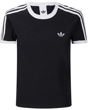 adidas T-Shirt À 3 Rayures Et Col Ras Du Cou - Black