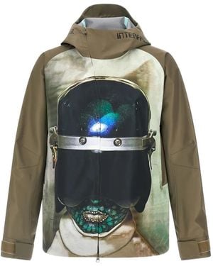 Undercover Graphic-Print Hooded Jacket - Green
