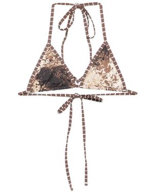 Frankie's Bikinis Nick Triangle String Bikini Top - White