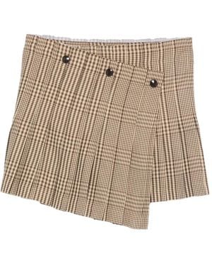 Semicouture Alicia Pleated-Design Mini Skirt - Natural