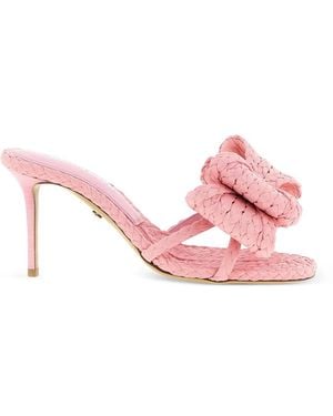 Mach & Mach Le Cadeau Woven Bow-Detail Sandals - Pink
