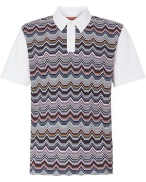 Missoni Chevron-Pattern Polo Shirt - Grey