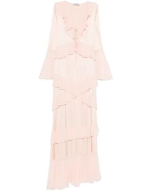 LES FILLES D'EVA Ruffled-Details Maxi Dress - Pink