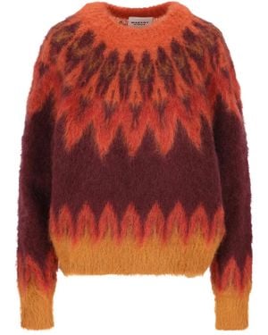 Isabel Marant Maglione Natania Con Motivo Fiamme - Arancione