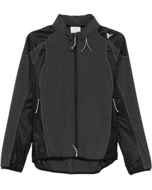 ROA Zip-Fastening Striped Jacket - Black