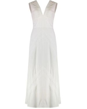 Kristina Ti Kleid mit V-Ausschnitt - Weiß