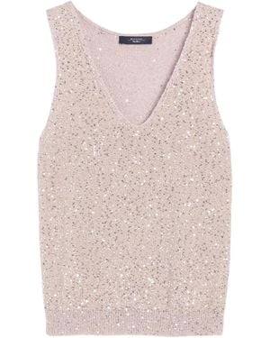 Weekend by Maxmara Top Con Scollo A V - Neutro