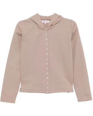 agnès b. Snap Cotton Hoodie - Natural