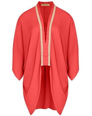 Olympiah Braided-Trim Jacket - Red