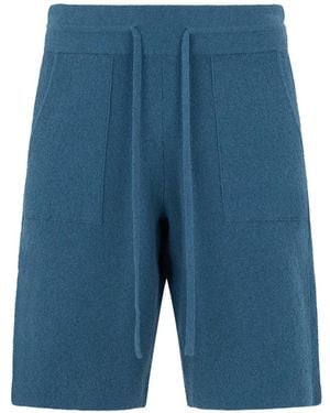 Roberto Collina Bouclé-Knit Drawstring Shorts - Blue
