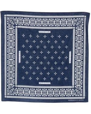 Neighborhood Cross-Patterned Scarf - Blue