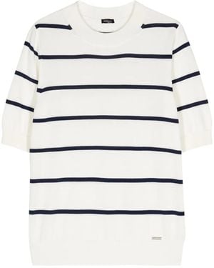 Kiton Striped Cotton T-Shirt - Gray