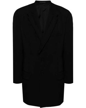 Yohji Yamamoto Single-Breasted Wool Jacket - Black