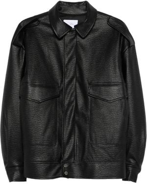 So Allure Chaqueta oversize con cremallera y efecto de cuero - Negro