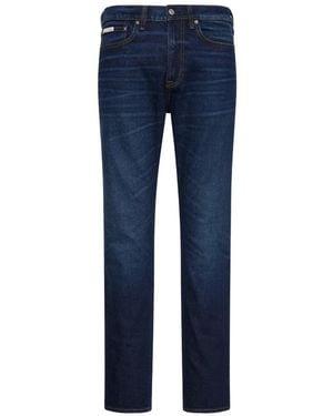 Calvin Klein Vaqueros Slim Con Efecto Envejecido - Azul