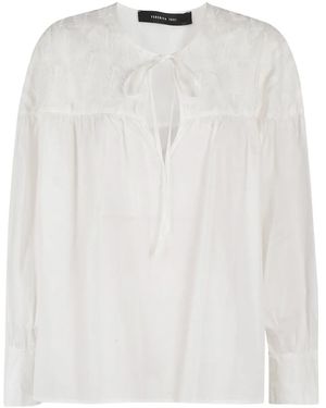 FEDERICA TOSI Leaves-Embroidery Blouse - White