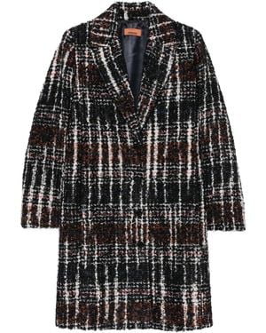 Missoni Abrigo A Cuadros Con Botones - Negro
