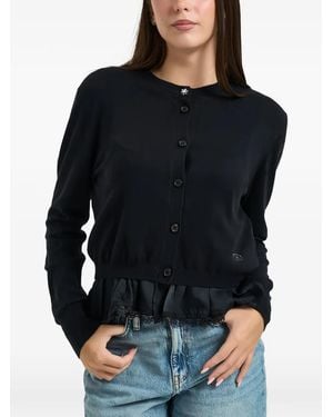 Liu Jo Lace-Trim Ruffled Cardigan - Black
