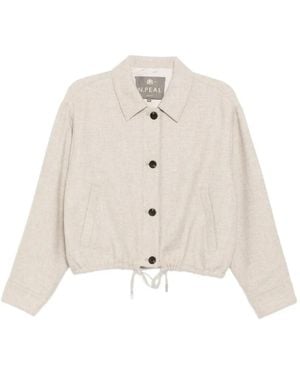N.Peal Cashmere Button Drawstring Jacket - Natural
