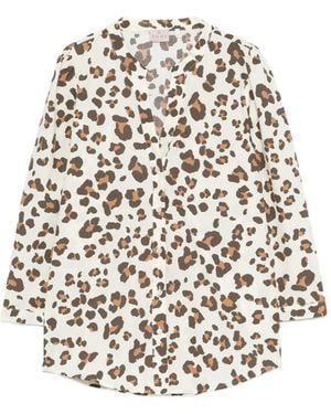 Marella Leopard-Print Shirt - White