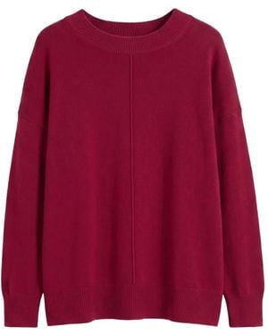 Chinti & Parker Seam-Detail Slouchy Jumper - Red