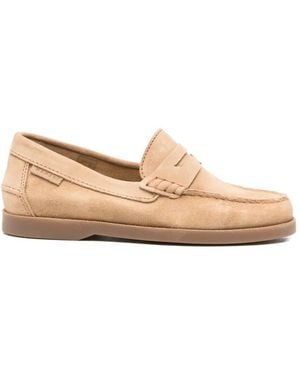 Manebí Suede Penny Loafers - Natural