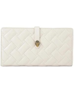Kurt Geiger Eagle-Plaque Quilted Wallet - Natural