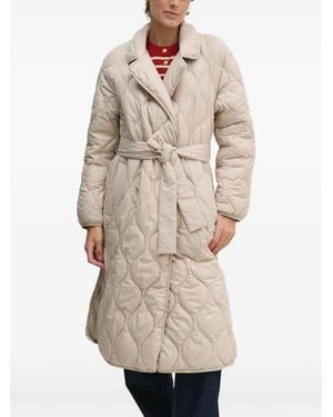Ouí Belted Quilted Coat - Natural