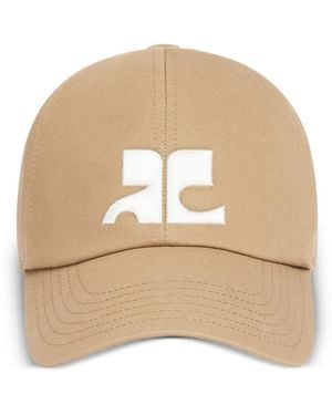 Courreges Ac-Logo Cotton Cap - Natural