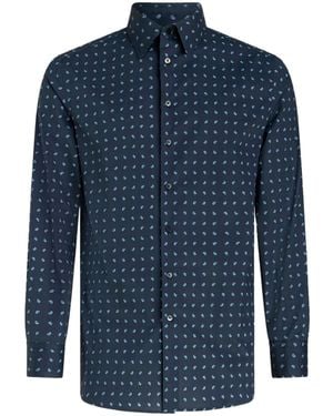 Etro Paisley-Print Cotton Shirt - Blue