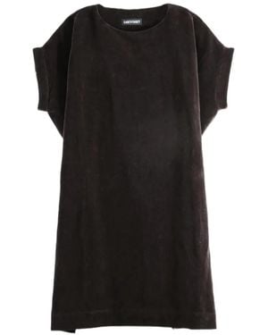 Casey Casey Francesca Velvet-Effect Shift Midi Dress - Zwart