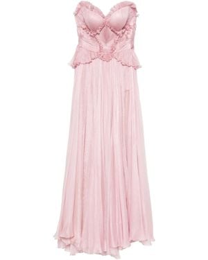 IRIS SERBAN Ruffled Strapless Dress - Pink