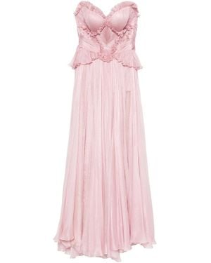 IRIS SERBAN Ruffled Strapless Dress - Pink