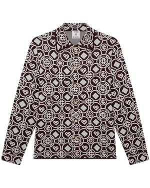 CASABLANCA Monogrammed Button-Up Shirt - Black